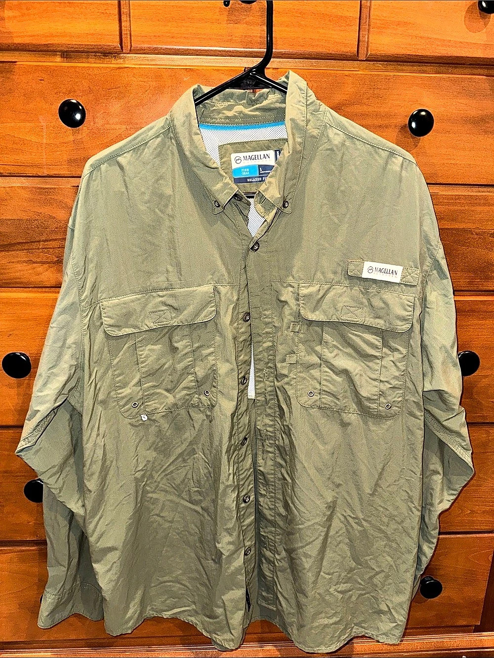 Magellan Outdoors Fish Gear Long Sleeve Button-Down Fishing Shirt Fishing Shirt